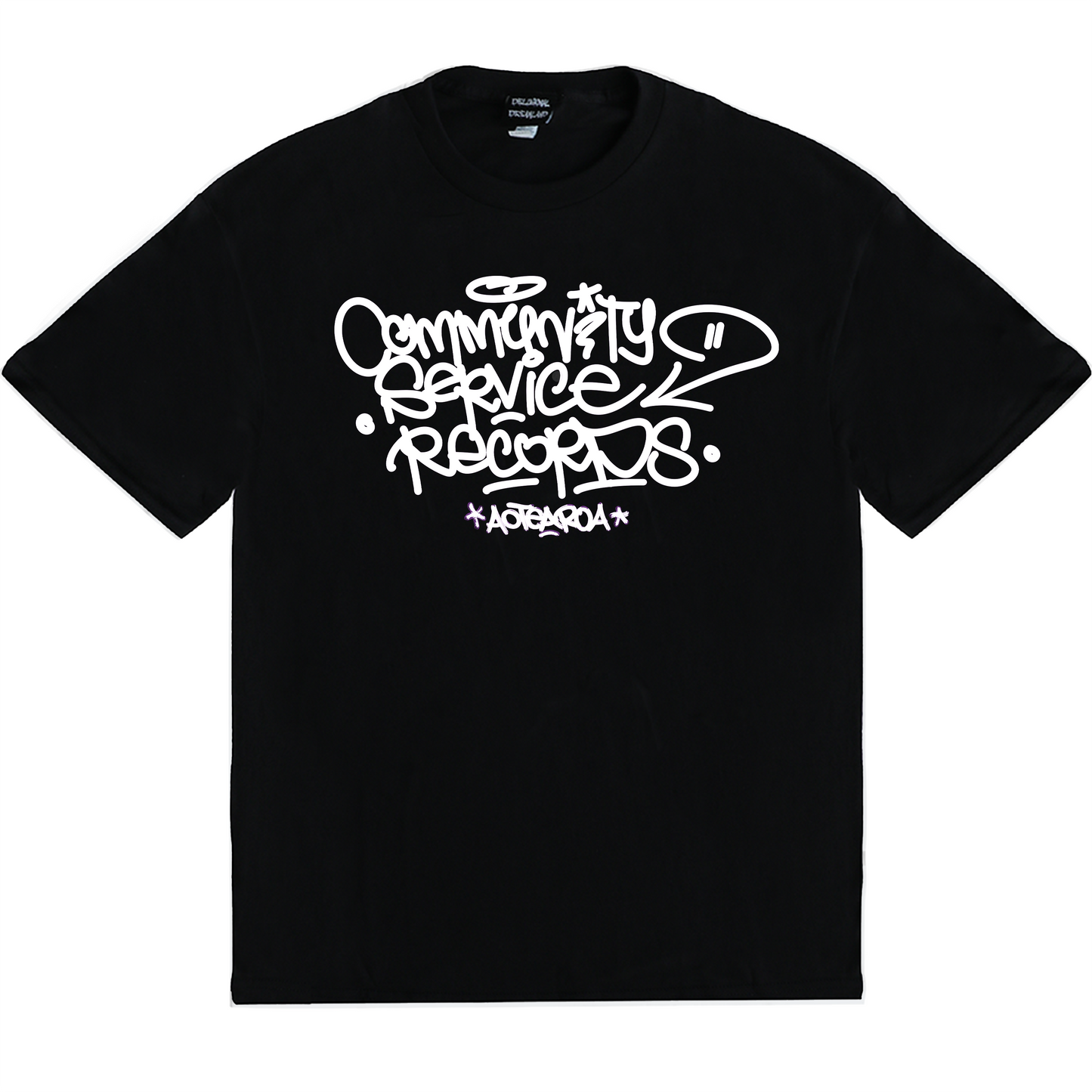 Community Service Records Tee Black / white