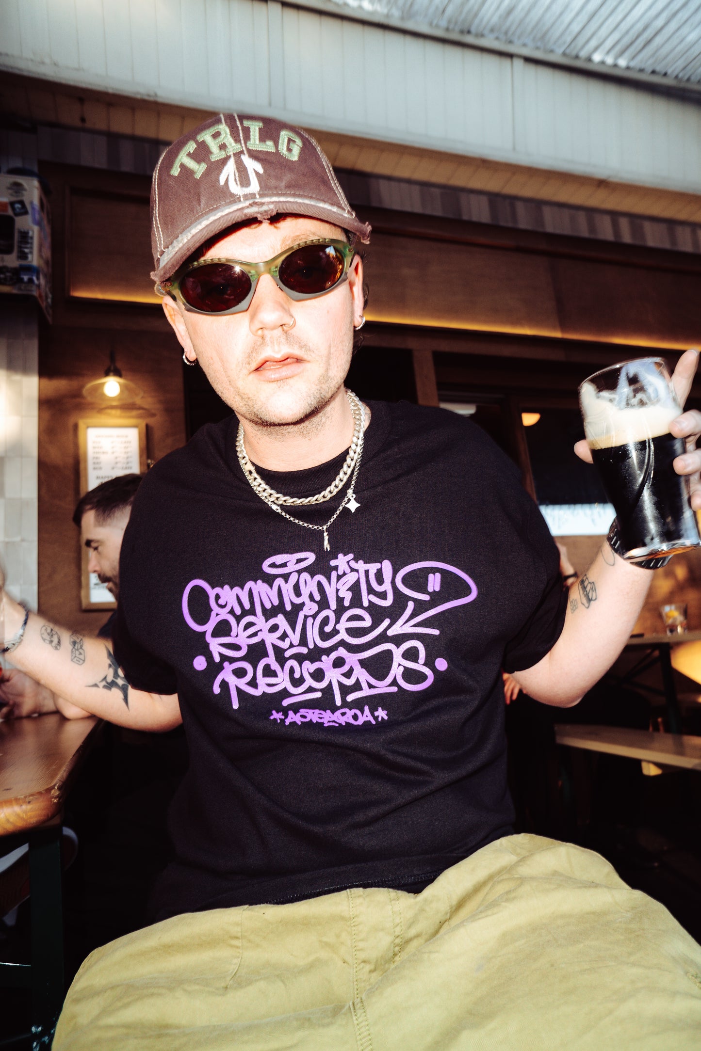 Community Service Records Tee Black