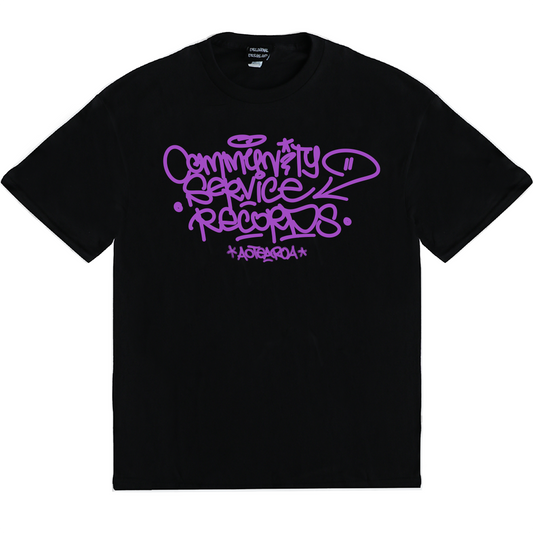 Community Service Records Tee Black