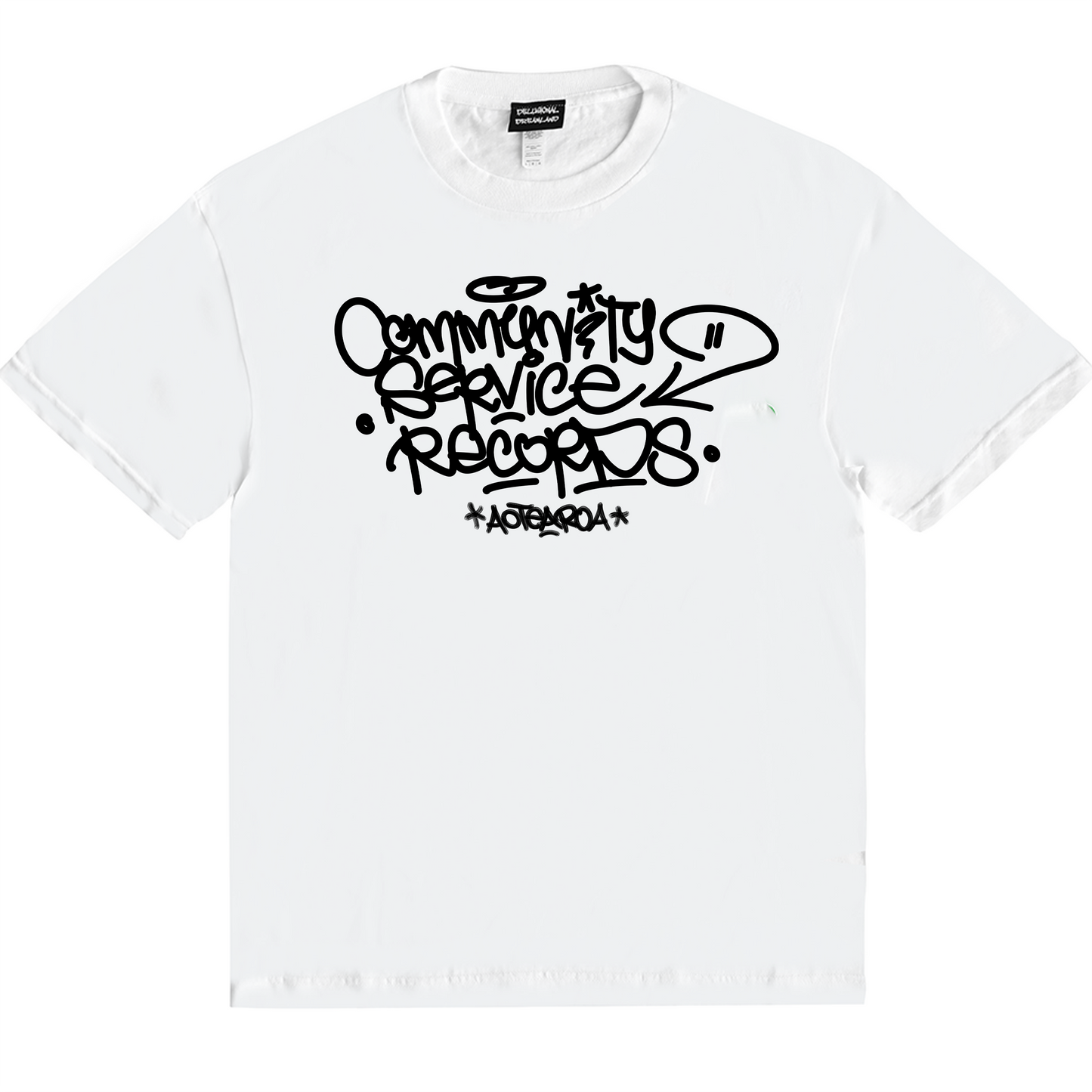Community Service Records Tee White