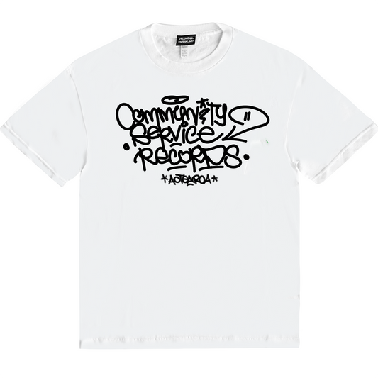Community Service Records Tee White